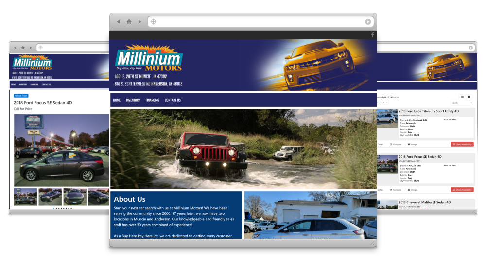 Millinium Motors website